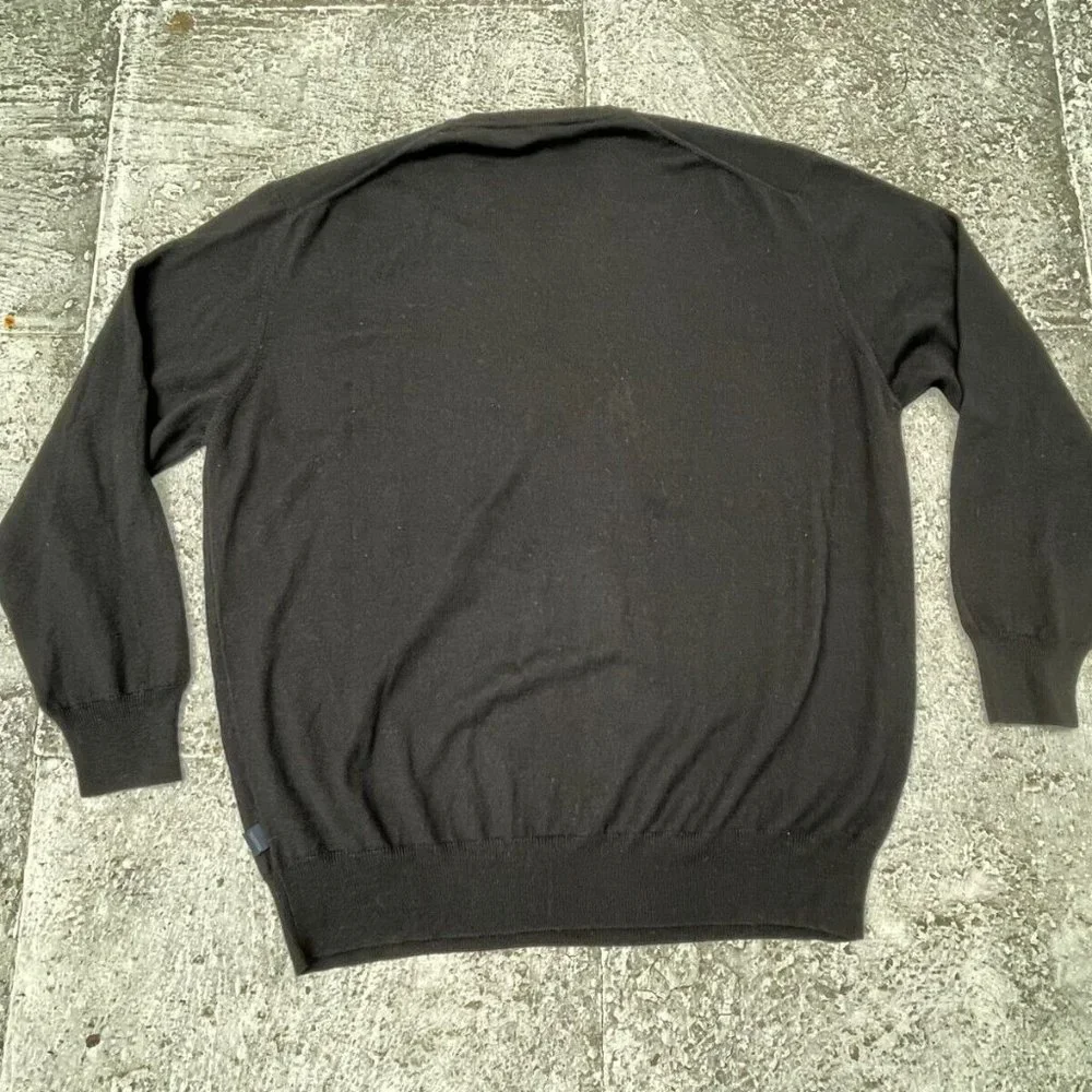 Valentino Men Sweater Black Long Sleeve Pull Over V Neck Size 56 XXL Authentic - Picture 7 of 9